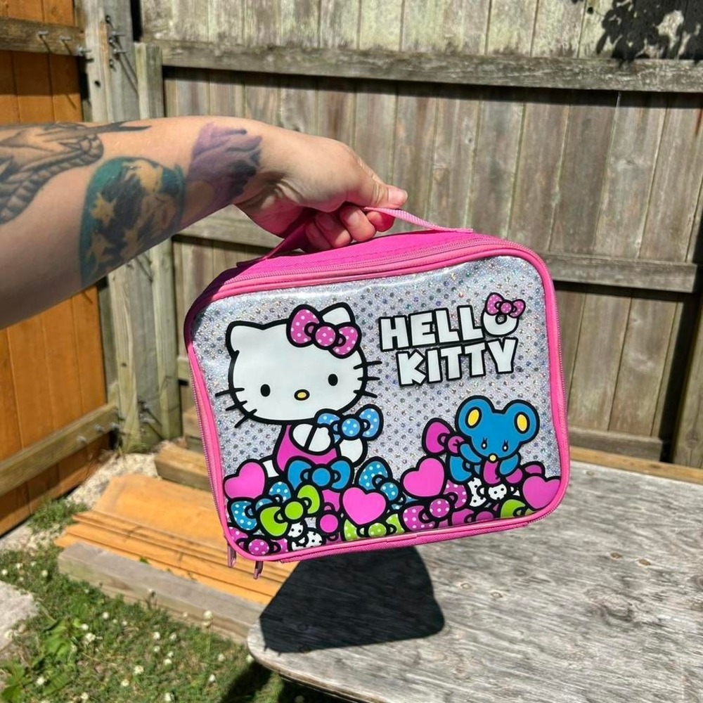 Hello Kitty, lunchbox‎ lunchpail pink glitter Y2K bling kid girls insulated